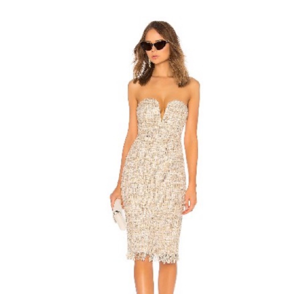 LPA Elegant Cream Strapless Dress